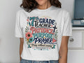 "7th Grade Teacher" shirt with "Patience Purpose Prayer" and Bible verse.