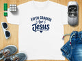 White t-shirt with "Fifth Graders for Jesus" text and a heart.