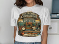 Be Strong & Courageous Middle School Teacher Life with books and school supplies.
