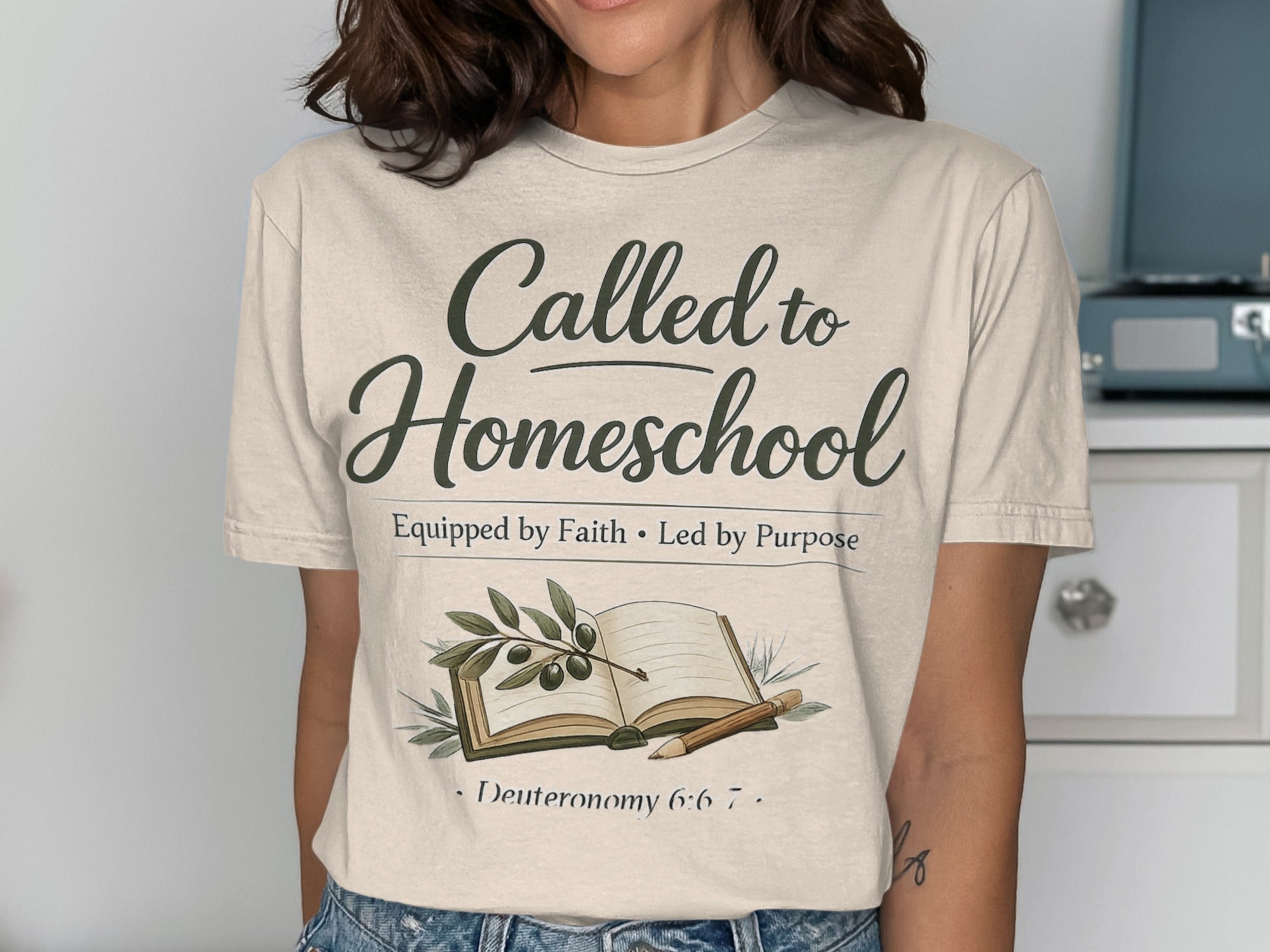 T-shirt with "Called to Homeschool" and Bible verse text.