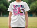 T-shirt for 1st grade with backpack, notebook, and "Ready Set Learn!"